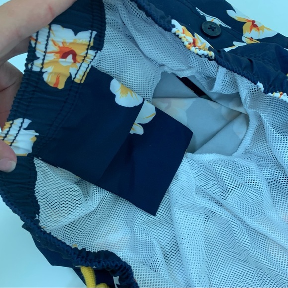 J.crew factory | Blue Floral Lined Swim Trunks - Picture 8 of 8